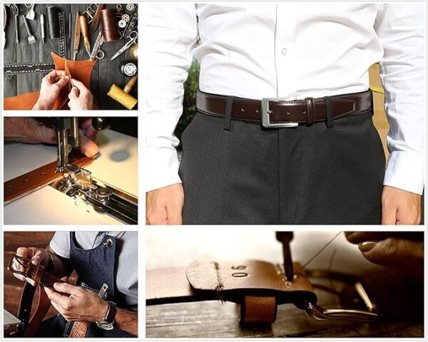 KM Legend Men's Leather Dress Belt-Classic & Fashion for Work Business and Casual - Image 3