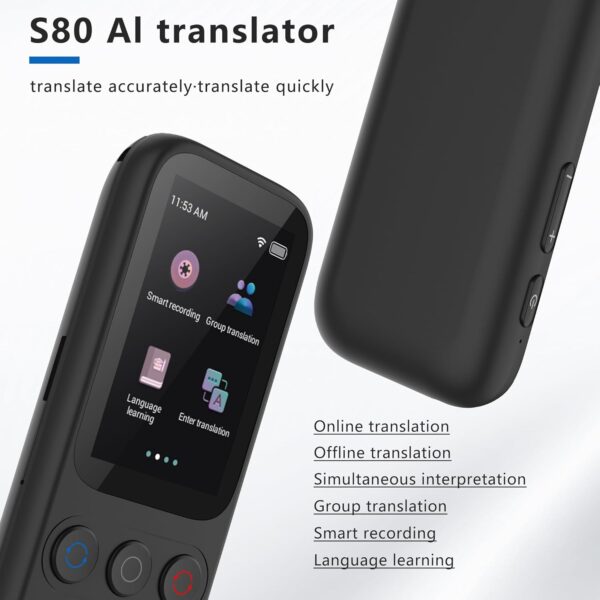 Language Translator Device, 138 Languages Supported, Instant Offline Language Translator Device, Voice Translator Offline, Portable Two-Way Real-Time Language Translator for Travel Business Learning - Image 7